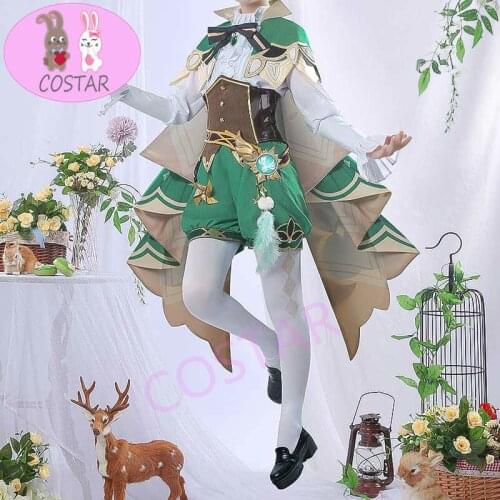 Anime Genshin Impact Venti Barbatos Uniform Cosplay Costume Halloween Suit For Women Outfit New 2020