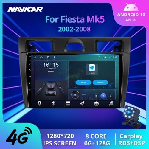2DIN Android10.0 Car Radio For Ford Fiesta Mk5 2002-2008 Bluetooth Player GPS Navigation Touch Screen Autoradio Car Receiver IGO