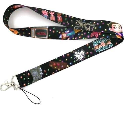 Stranger Things Keychain Lanyards For Keys USB Gym ID Pass Card Badge Holder Mobile Phone Accessories DIY Hang Rope