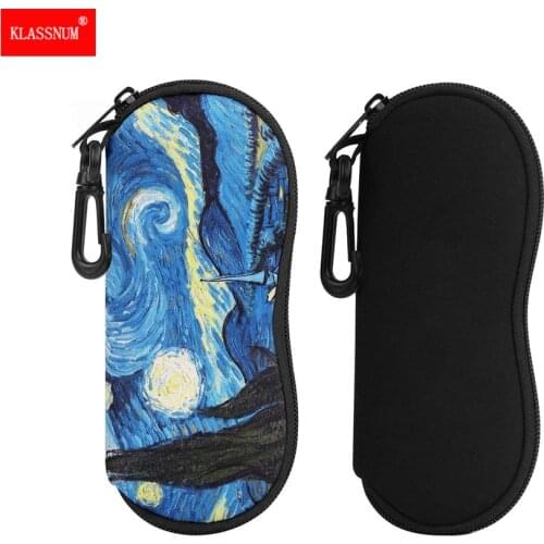 1PC Sunglasses Case Zipper Eyeglass Shell with Carabiner Eyewear Soft Ultra Light Neoprene Eyeglass Case with Belt Clip New