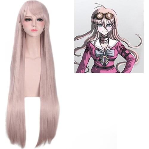 Cos Gift 100cm Danganronpa: Trigger Happy Havoc Cosplay Wigs Miu Iruma Playing Long Cute Pink Color Hair Halloween 1:1 Wigs