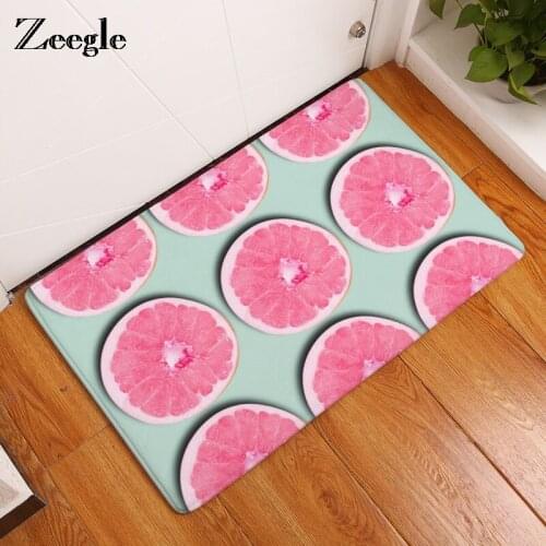 Zeegle Fruits Series Printed Door Mats Modern Hallway Mats Anti-slip Floor Mats Bedroom Bathroom Carpets Washable Kitchen Rugs