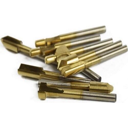 TIN coated 10pcs HSS electric woodworking sawing machines for grinding/cutter/engraving machine pattern knives/slot milling cutt