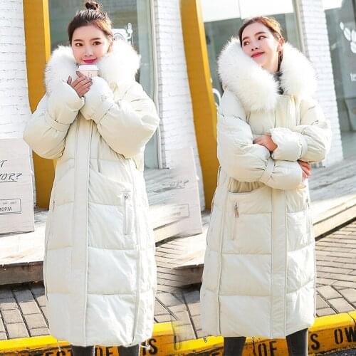 Hot Sale Oversize Thick Ladies Coat Parka New Women Winter Jacket Big Fur Collar Fashion Padded Warm Girls Jacket D190907