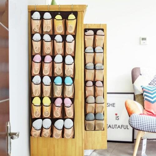 24 Pocket Shoe Space Door Hanging Organizer Rack Wall Bag Storage Closet Holder Family Save Space Organizador Home Decoration