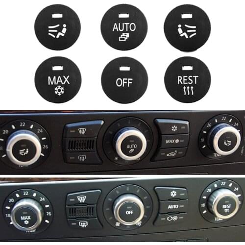 Air Conditioning Panel Switch Button Central Control Knob Cover MAX AUTO OFF REST Seat Ventilation For BMW 5 Series E60 03-10