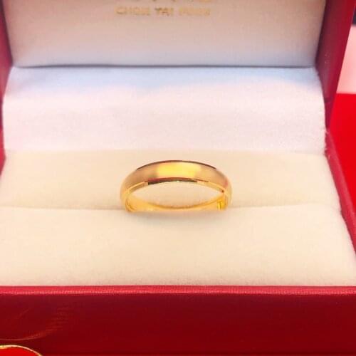 HX 24K Pure Gold Ring Real AU 999 Solid Gold Rings Elegant Shiny Heart Beautiful Upscale Trendy Jewelry Hot Sell New 2020