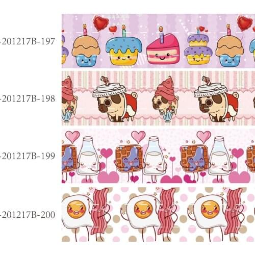 50 yards/lot) New arrival 38mm snack food printed grosgrain ribbon