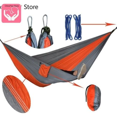 Multifunctional Outdoor Camping Double Hammock Gray Couple Hammock Indoor Leisure Swing Chair
