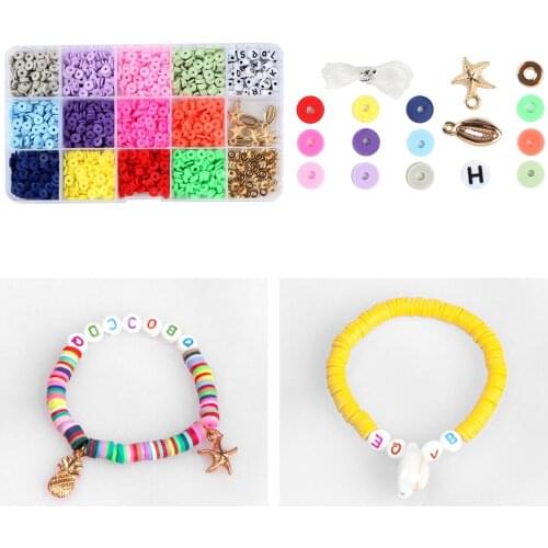 15 Grid Premium Colorful Polymer Clay Spacer Beads Set DIY Handmade Jewelry Making