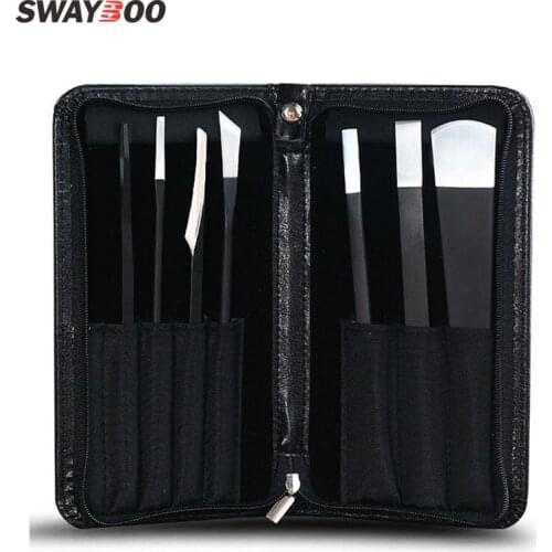 Swayboo Stainless Steel Pedicure Professional Nail Clipper Set Cuticle Eagle Hook Beauty Tools Kit leather cutting knife