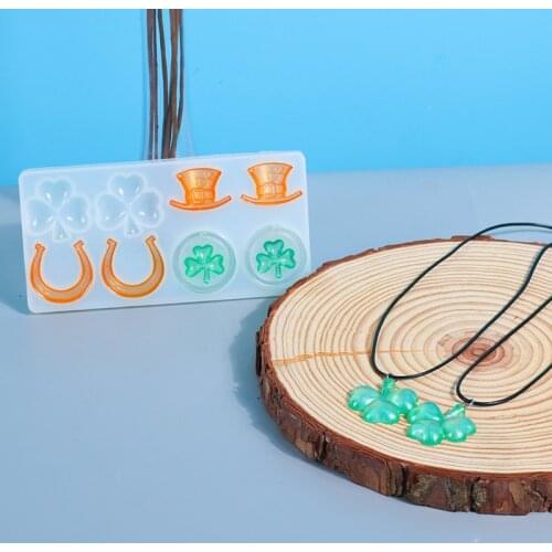 NOT AS LONG diy Epoxy Mold Clover Personality Earrings Necklace Pendant Silicone Mold Mirror Irish Jewelry