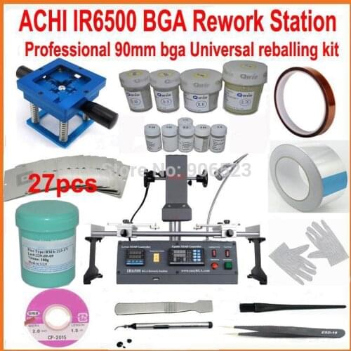 New ACHI IR6500 bga rework station motherboard repair machine + Professional 90mm bga reballing kit full set 21 gifts