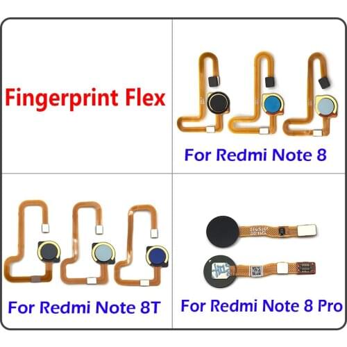 New Fingerprint Flex Cable For Xiaomi Redmi Note 8T 8 Pro Home Menu Button Key Flex Cable Replacement