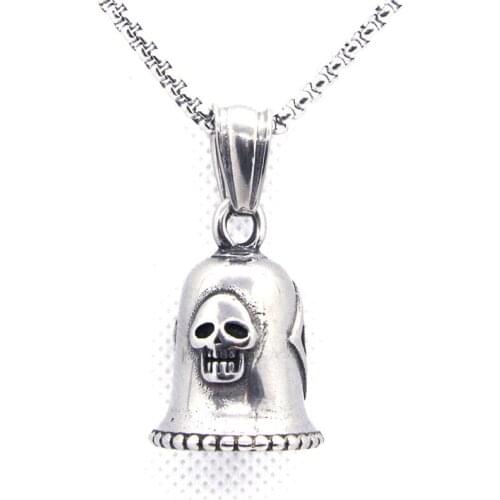 Rany&Roy Newest Skull Bell Pendant 316L Stainless Steel Jewelry Biker Style Amazing No.13 Bell Pendant