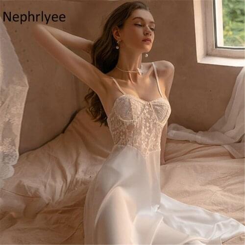 Sexy Womens lace Nigh white Black Lady dress Nightgown nightwear Sleepwear Mujer Pijama