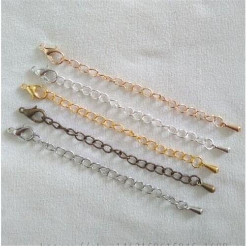 50pcs Gold/Silver/Antique Bronze Jewelry Chain Connector Hook Clasp Extender Chain Link Fit DIY Necklace Bracelet Findings