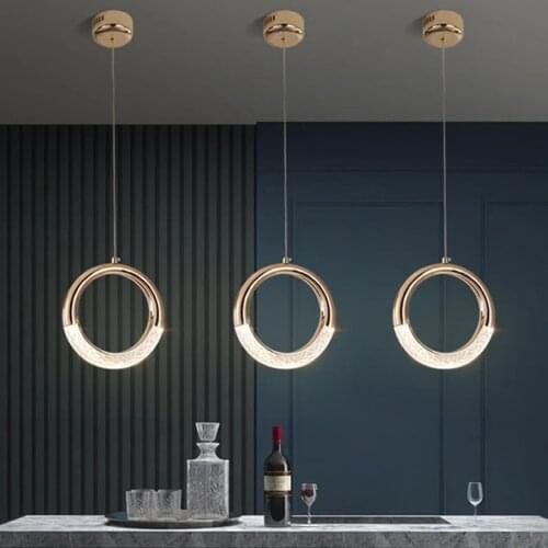 Thrisdar Nordic Ring Led Pendant Light For Kitchen Restaurant Hotel Dining Room Modern Staircase Bedroom Bedside Hanging Lamps