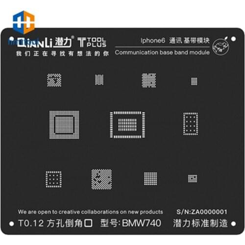 QIANLI BGA Stencil iBlack Steel Net For IPhone 5/5S/6/6S/7/8/X Communication Baseband Module Tin Planting Repair Mesh