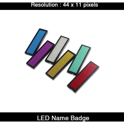 HD USB Rechargeable Electronical Smart Programmable Name LED Badge 15 Display Languages LED Sign Red/Blue/Yellow/White/Green Col