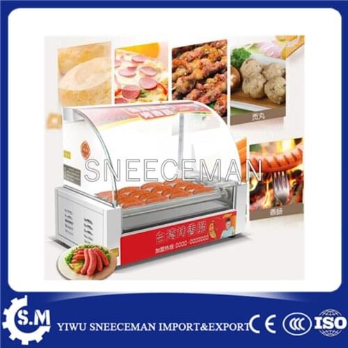 High Quality 5 Rollers Automatic Delicious Hot Dog Sausage Grill Roller Machine With Push Door