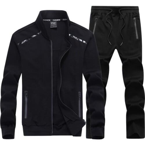 High Quality Men Sports Suits Fashion Mens Sportswear Suit Two-piece Jacket+pants 2 Piece Tracksuit Men Big Size 7XL 8XL 9XL