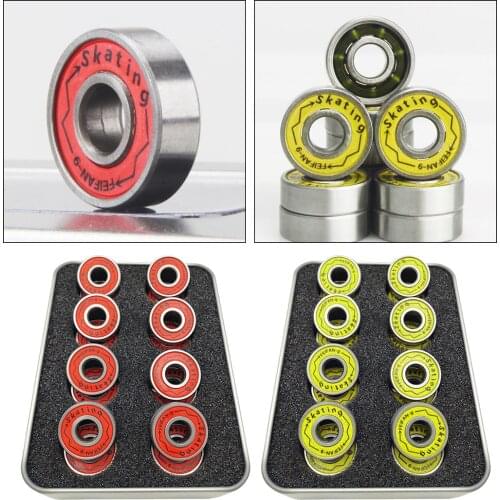 16PCS Miniature Ball Bearings Double Rubber Sealed Deep Groove 608 2RS Bearing ABEC-9 Bearings For Skateboards Scooters
