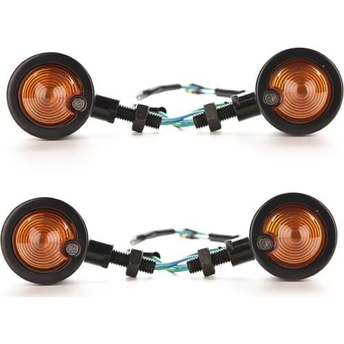 1x Motorcycle LED Turn Signals Bullet Blinker Yellow Indicator Light For Harley