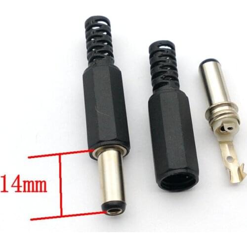 250pcs DC 5.5x2.5 mm Power cable Male Plug Connector Adapter Plastic DC 5.5*2.5 mm