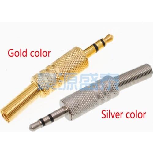 3.5mm Audio Male Plug Connector 3 poles Dual track For DIY Stereo Audio Headset
