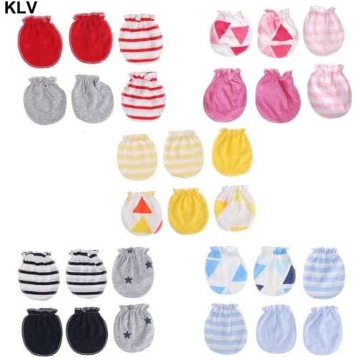 3Pairs Fashion Baby Anti Scratching Gloves Newborn Protection Face Cotton Scratch Mittens