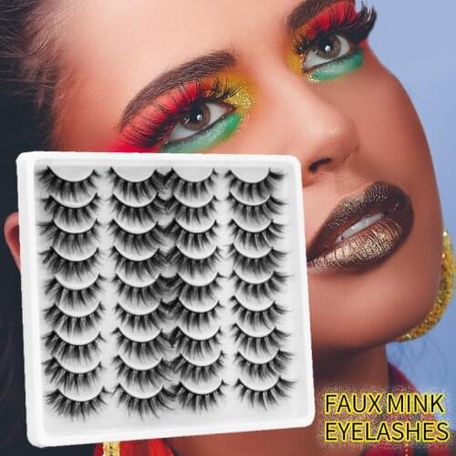 5/10/12 Pairs Eyelashs Natural 3D Faux Mink False Eyelashes Thick HandMade Lashes Volume Soft Mink Fake Lashes False Eyelashes