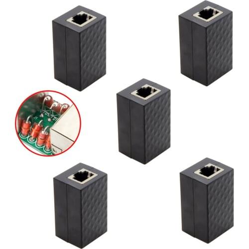 5pcs/lot Lightning Protection RJ45 UTP STP CAT6 CAT5e Female to Female Network Lan Adapter Extender 5pcs/lot