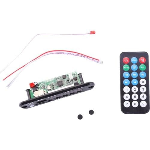 7-12V Auto Car USB Bluetooth MP3 WMA FM AUX Decoder Board Audio Module Support TF SD Card
