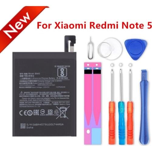 100% NEW BN45 4000mAh Battery For Xiaomi Redmi Note 5 Note5 BN45 Phone Replacement Batteries +Tools