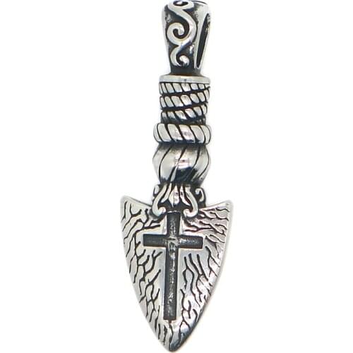 Unisex 316L Stainless Steel Cool Cross Arrow Pendant Chain
