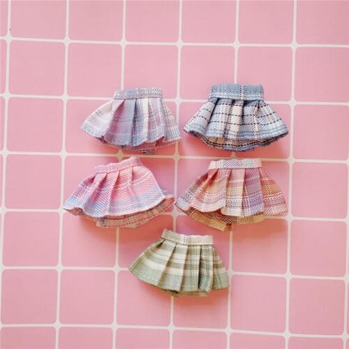 OB11 baby clothes plaid skirt miniskirt JK college wind skirt student outfit 1/12 doll clothes doll accessories