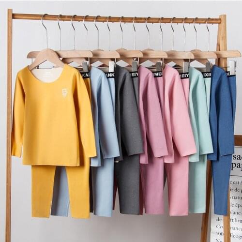 Children Pajamas Baby Nightwear Pyjamas Kids Homewear Seamless Thermal Underwear For Boys Girls Winter Children Clothing Sets