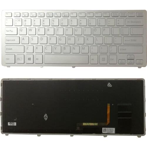 For SONY VAIO Fit 14A multi-flip PC SVF14N Keyboard US Backlit Silver Replacement Keyboards