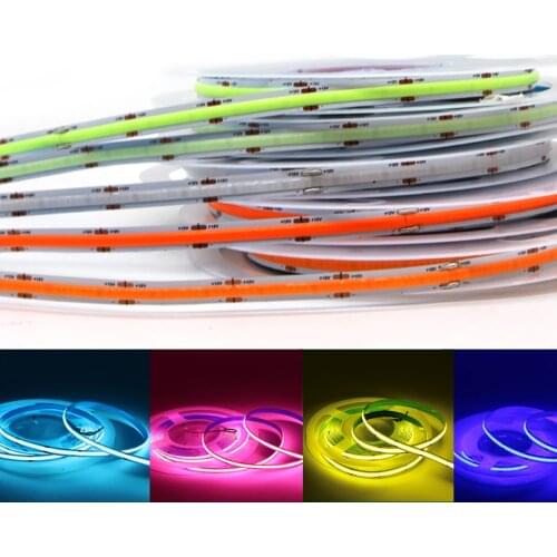 384 LEDs High Density Flexible COB Strip Lighting RA90 Warm Nature Cool White Blue Green Red DC 12V 24V Soft FOB Led Light Bar