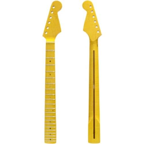 Guitar Neck 21 Fret Yellow Gloss Maple Maple Fingerboard with Dot for ST FD Electric Guitar Replacement EGT11