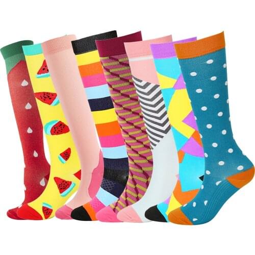 Compression Stockings Unisex Sport Leg Pressure Running Travel Happy Long Health Compress Women Men Socks Dropshipping