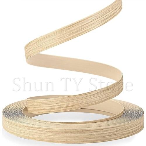 Wood Veneer Edge Banding, Preglued Flexible Wood Tape Iron on with Hot Melt for Cabinet Furniture Restoration(Wood grain