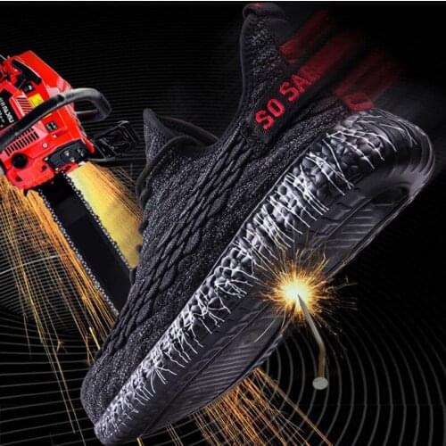 Lightweight Breathable Men Safety Shoes Steel Toe Work Shoes For Men Anti-smashing Construction Sneaker