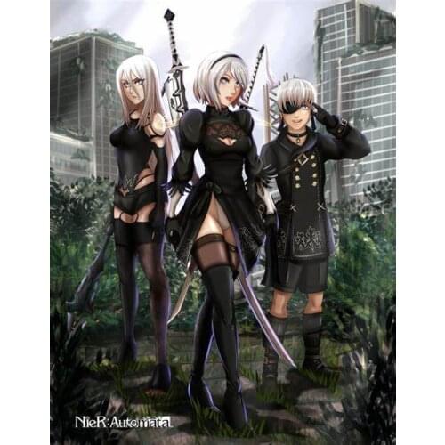 Lot style Choose NieR Automata Art print Silk poster Home Wall Decor