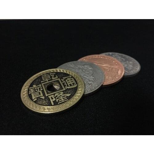 Copper Silver Brass Transposition Magic Tricks Magic Props For Professional Magicians Street Magia Toy,Gimmicks,Coin