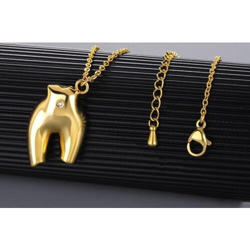 Punk Hip Hop Metal Zircon Little Model Pendant Necklace Creative Small Human Necklaces For Women Men Couple Fashion Jewelry