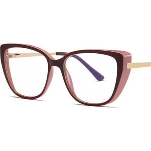 Fashion Green Pink Cat Eye Glasses Transparent Clear Lens Two-color Optical Spectacle Frames Female Computer Glasses