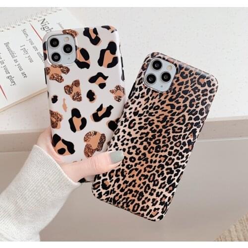 Leopard print phone soft case For iphone 12 Mini 11 Pro XS MAX X XR SE 2020 6s 7 8 plus imd silicone shockproof back cover coque
