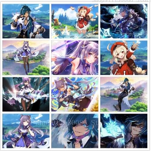 Genshin Impact Series Anime Game 5D DIY Diamond Painting Cartoon Girl Diamond Mosaic Embroidery Cross Stitch Set Wall Home Decor